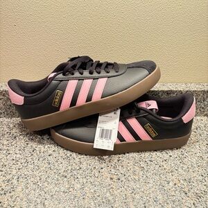 adidas Vl Court 3.0 Core Black Gold Metallic Women's Size 10 ID9071✅